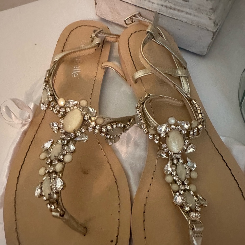 Chic Gold Embellished Sandals